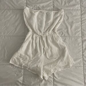 White Patterned Romper 🐇